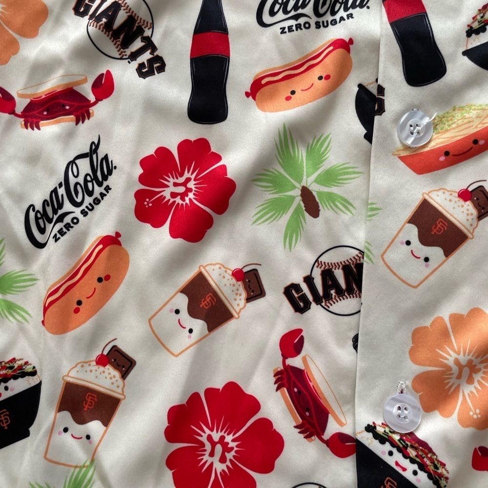 San Francisco Giants stadium food Hawaiian shirt Hot Dog Coke Zero - Picture 2 of 5